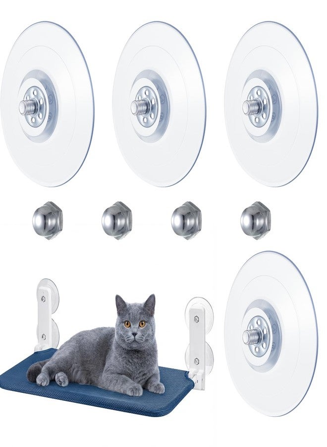 Eldraqth Cat Window Perch Suction Cups, 4 Pcs Clear Strong Cat Window Hammock Suction Cup Replacement for Cats Windows Seat - Image 1